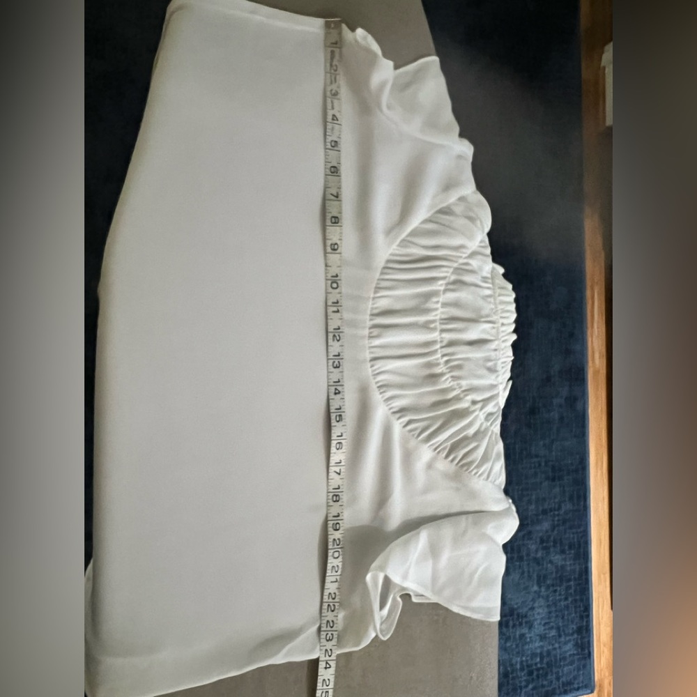 Halogen White Ruffled Short Sleeve Top - Picture 5 of 5